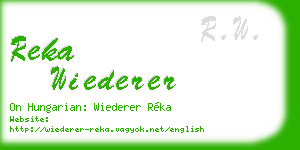 reka wiederer business card